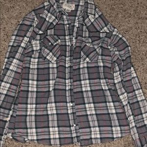 Gray/white/red flannel